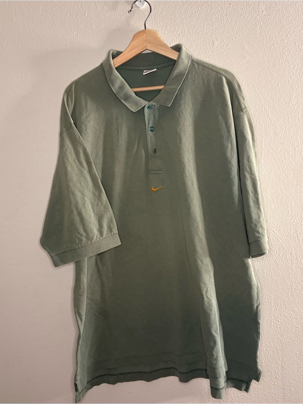 Nike Olive Green Men's Polo Shirt with Embroidered Swoosh